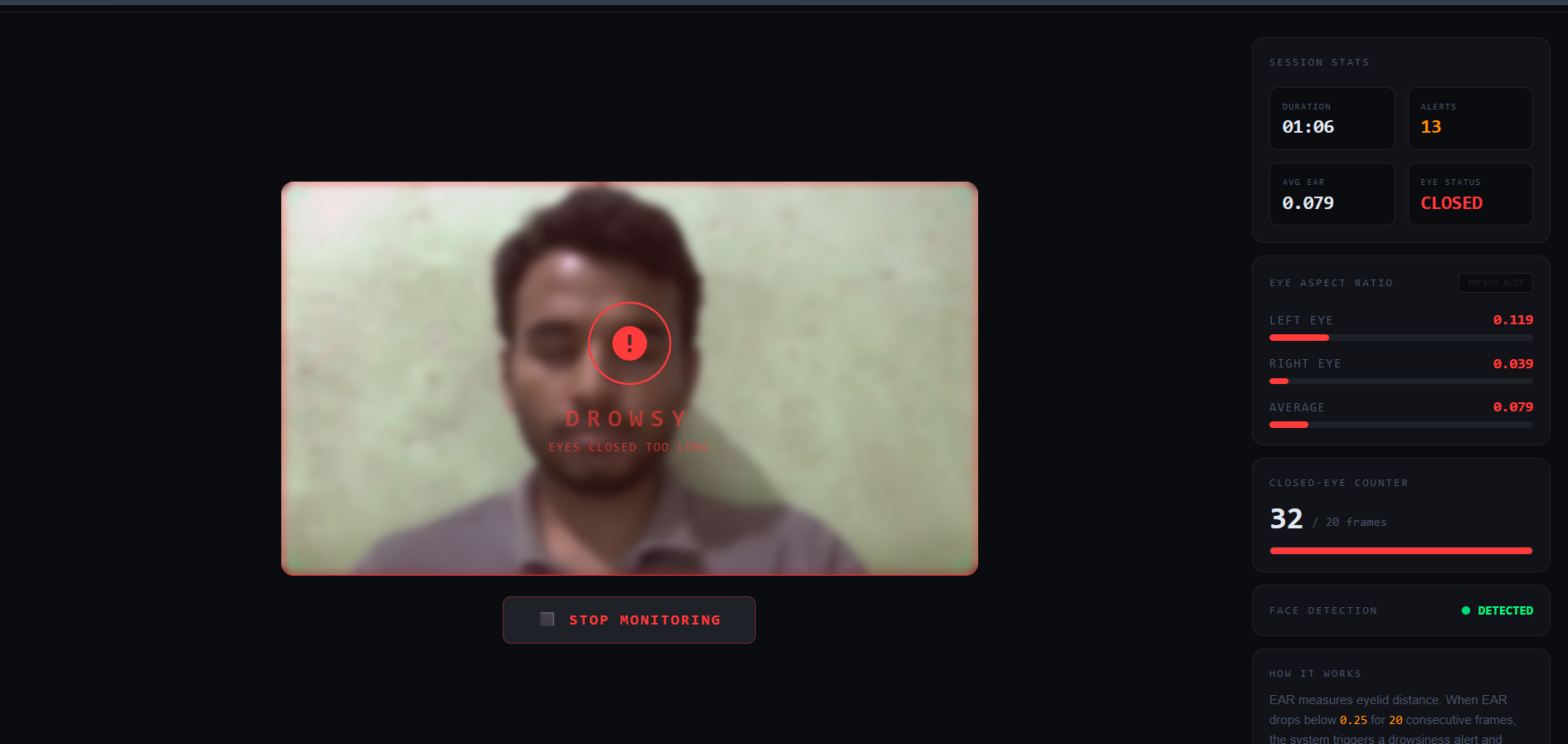 Drowsiness Detection System screenshot 3